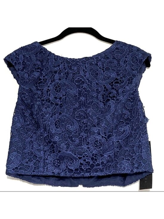 Tops - Navy Lace Crop Top Size 10